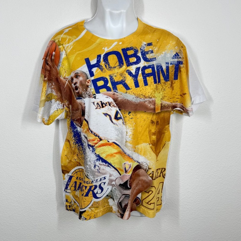 Kobe Bryant T Shirt Lakers 24 Sz L Multicolor Adidas Short Sleeve